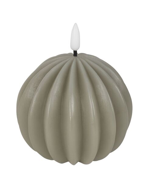 Bougie Led Boule naturel  -  D.10xH.12 cm