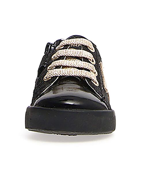 Zapatillas Annie de piel negra/platino