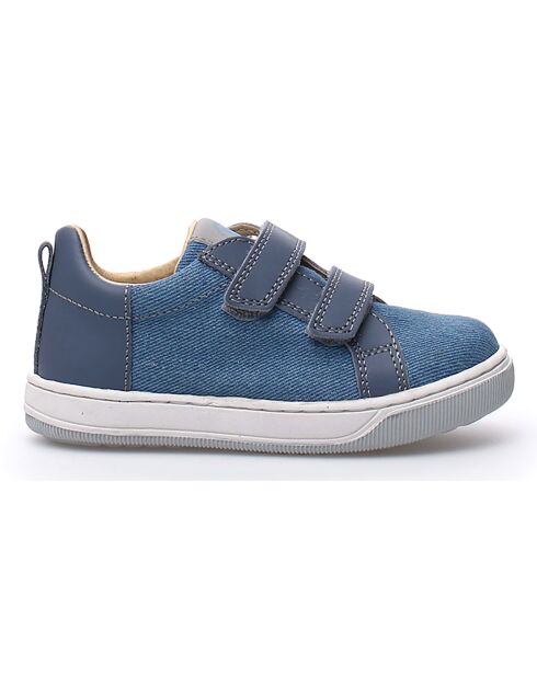 Baskets en Cuir Caleb bleu denim