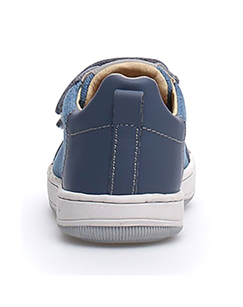 Baskets en Cuir Caleb bleu denim