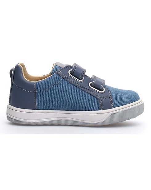 Baskets en Cuir Caleb bleu denim