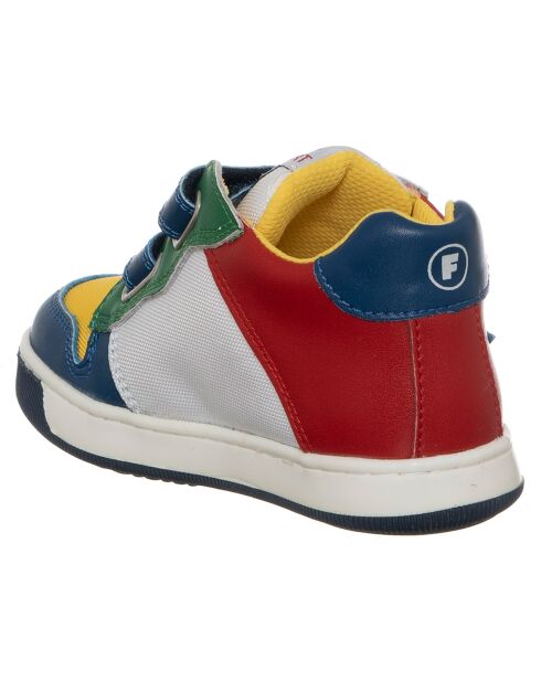 Blauw/gele leren sneakers van Frankie