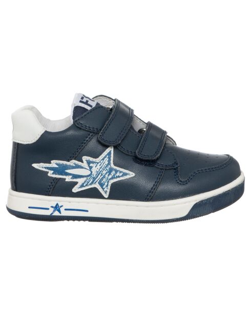 Marineblauwe leren sneakers van Frankie