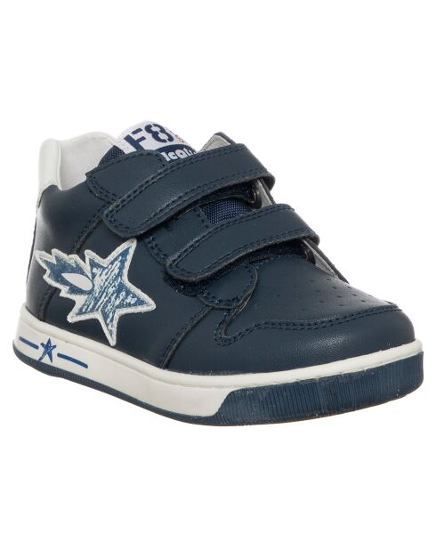 Marineblauwe leren sneakers van Frankie