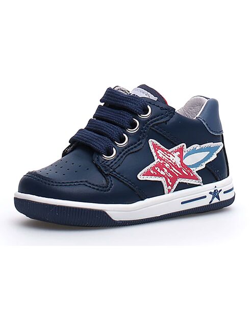 Marineblauwe leren sneakers van Frankie