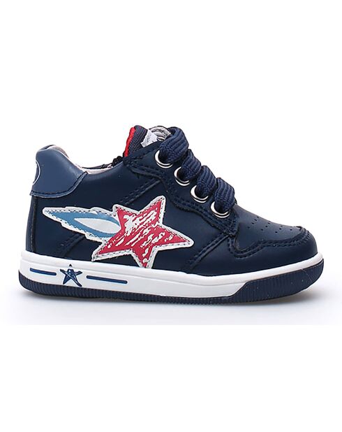 Marineblauwe leren sneakers van Frankie