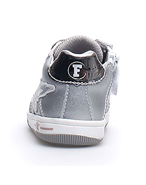 Frankie zilveren leren sneakers