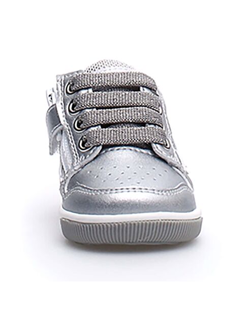 Frankie zilveren leren sneakers