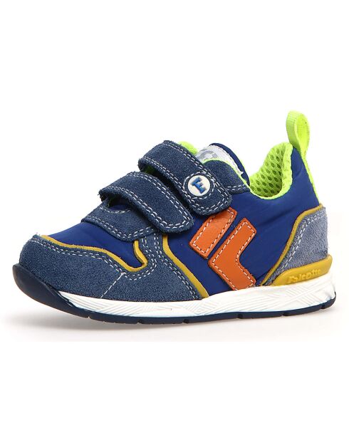 Sneakers Hack in pelle blu/gialle