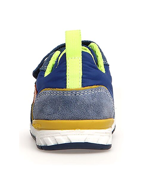 Sneakers Hack in pelle blu/gialle