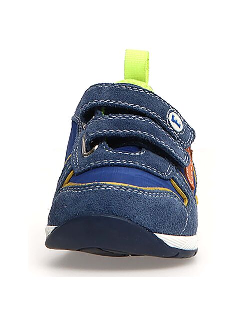 Sneakers Hack in pelle blu/gialle