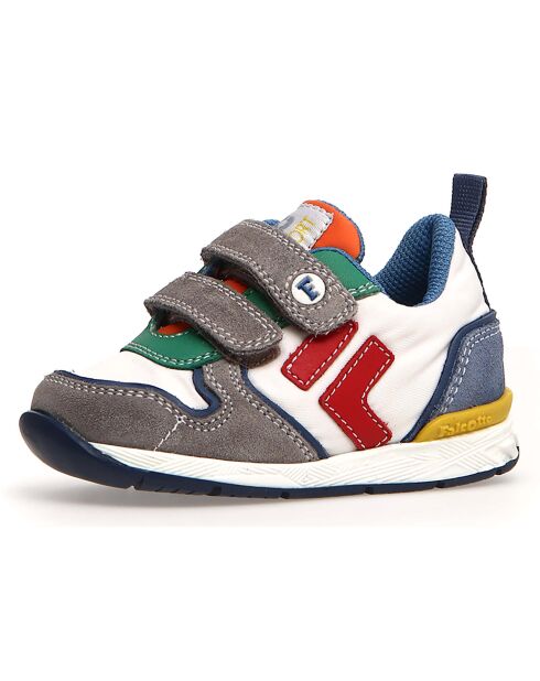 Grijs/witte Hack lederen sneakers