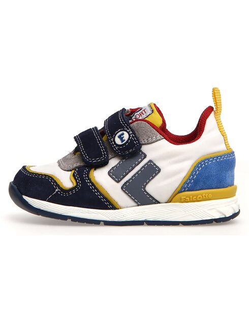 Marine/witte leren sneakers van Hack