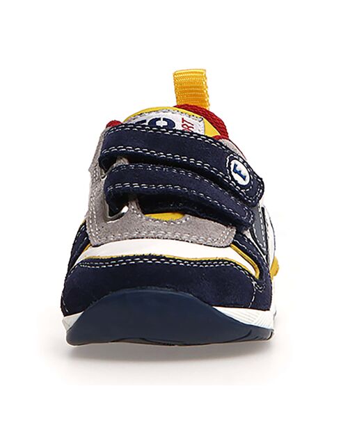 Marine/witte leren sneakers van Hack