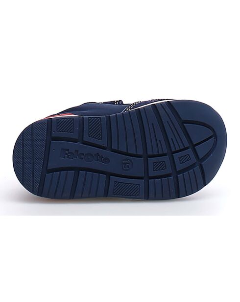 Sneakers Hack aus Leder in Marineblau/Rot