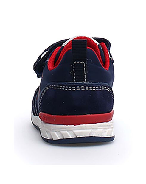 Sneakers Hack aus Leder in Marineblau/Rot