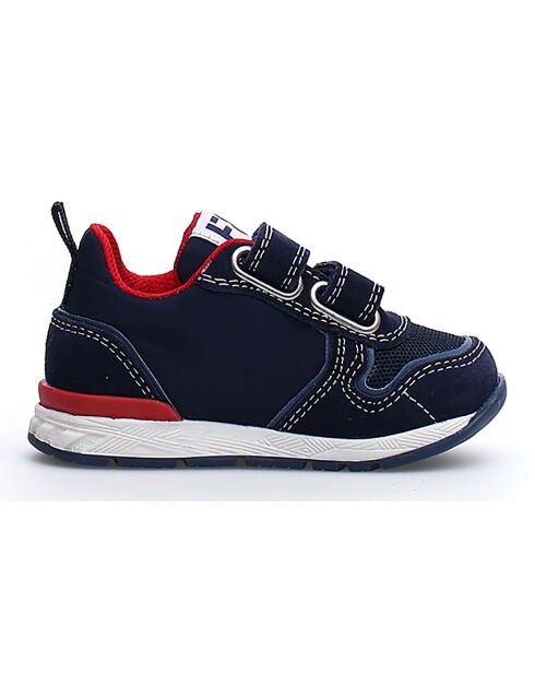 Sneakers Hack aus Leder in Marineblau/Rot
