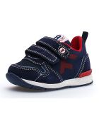 Marine/rode leren sneakers met hak