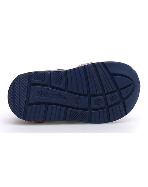 Sneakers Hack aus Leder in Grau/Blau