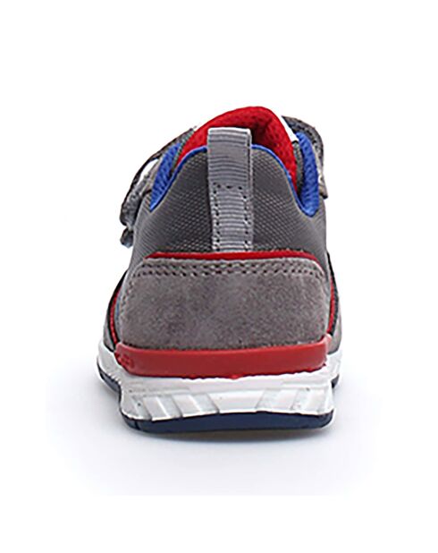 Sneakers Hack aus Leder in Grau/Blau