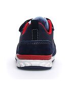 Marine/rode leren sneakers met hak