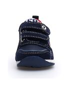 Marine/rode leren sneakers met hak