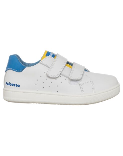 Baskets en Cuir Kiner blanc/bleu