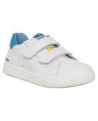 Baskets en Cuir Kiner blanc/bleu