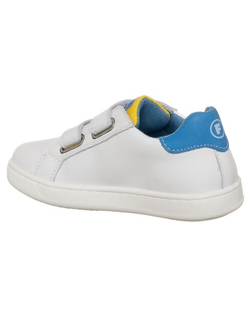 Baskets en Cuir Kiner blanc/bleu