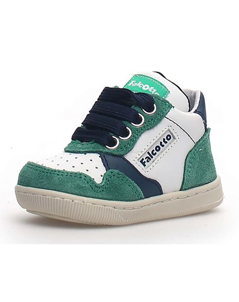 Groen/witte Klip leren sneakers