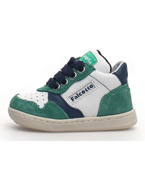 Groen/witte Klip leren sneakers