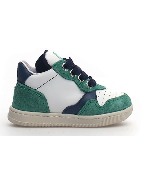 Groen/witte Klip leren sneakers