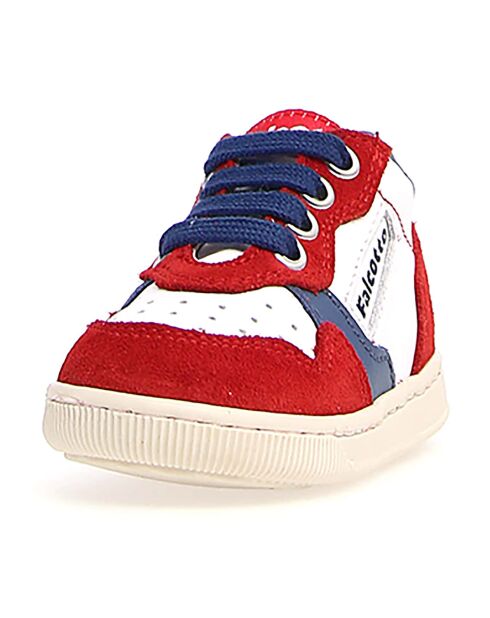 Baskets en Cuir Klip rouge/blanc