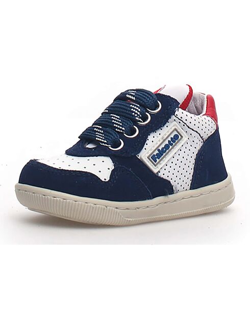 Baskets en Cuir Klip bleu/blanc