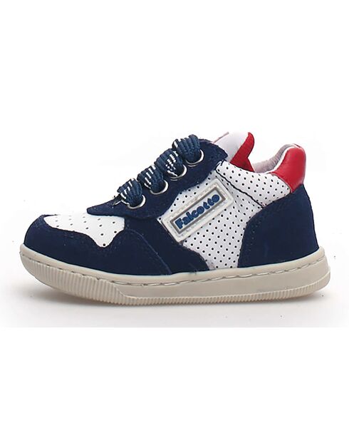 Baskets en Cuir Klip bleu/blanc