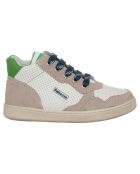 Baskets en Cuir Klip beige/blanc/vert