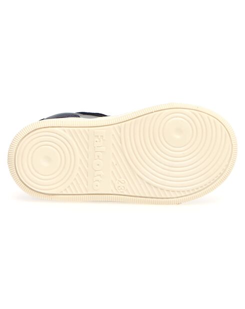 Marine/zwarte Klip leren sneakers