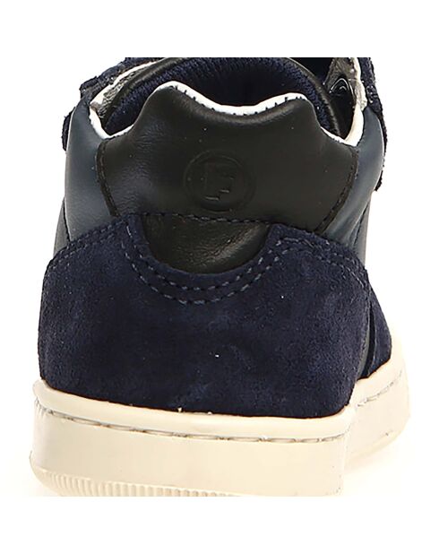 Marine/zwarte Klip leren sneakers