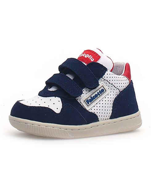 Baskets en Cuir Klip bleu/blanc