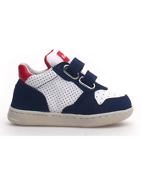 Baskets en Cuir Klip bleu/blanc