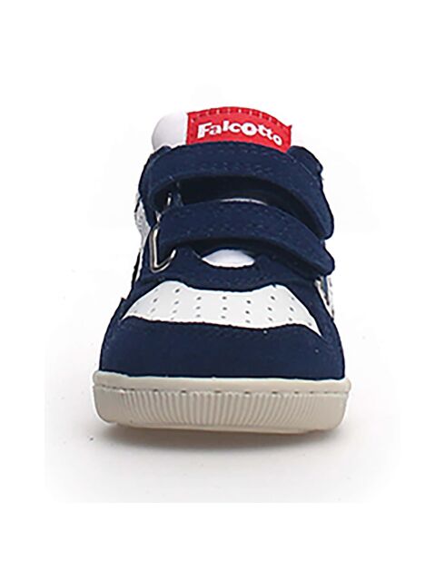 Baskets en Cuir Klip bleu/blanc