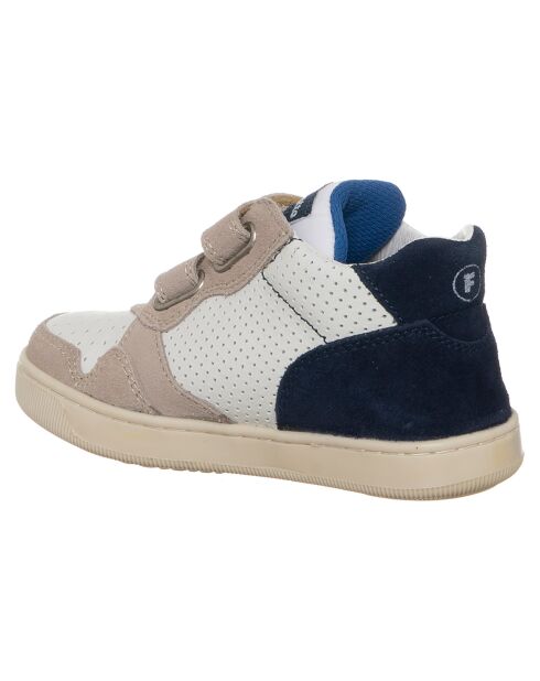Beige/wit/marineblauwe leren sneakers van Klip
