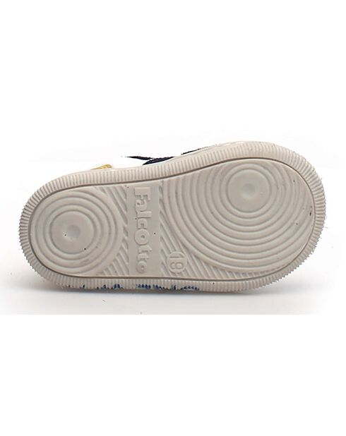 Baskets en Cuir Klip marine/blanc/jaune