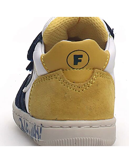 Baskets en Cuir Klip marine/blanc/jaune