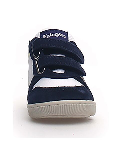 Baskets en Cuir Klip marine/blanc/jaune
