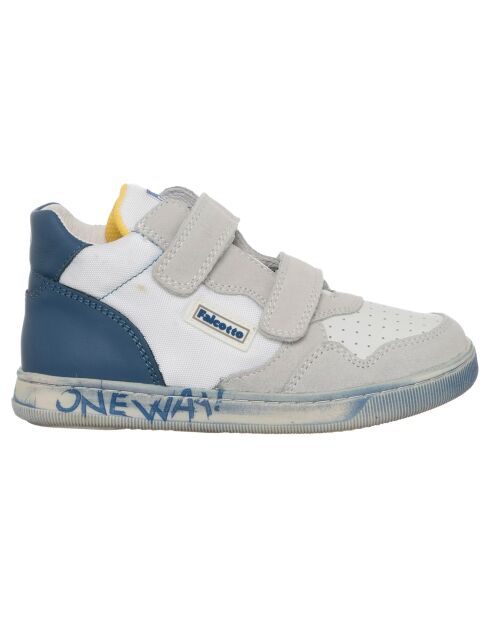 Baskets en Cuir Klip blanc/bleu