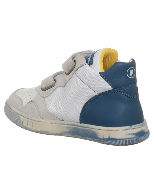Baskets en Cuir Klip blanc/bleu