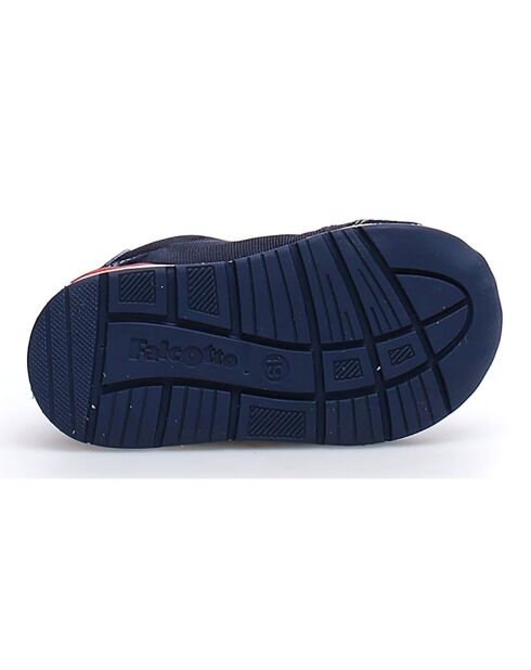 Neue Ferdi Ledersneaker in Marineblau/Gelb