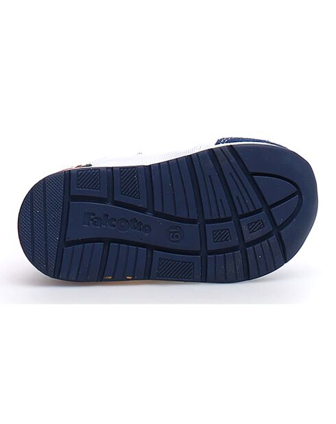 Neue Ferdi Ledersneaker in Grau/Blau/Rot