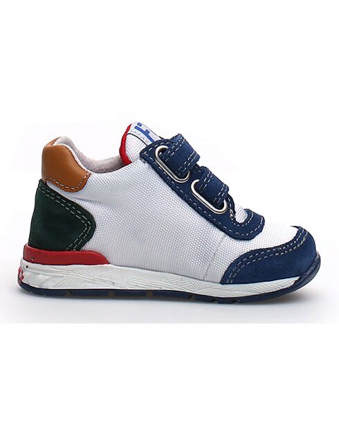 Neue Ferdi Ledersneaker in Grau/Blau/Rot